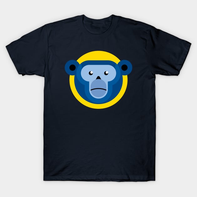 Blue Monkey on yellow T-Shirt by attadesign